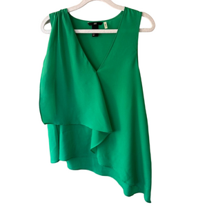 H&M Vibrant Green Asymmetrical Tank Top Blouse Women’s M